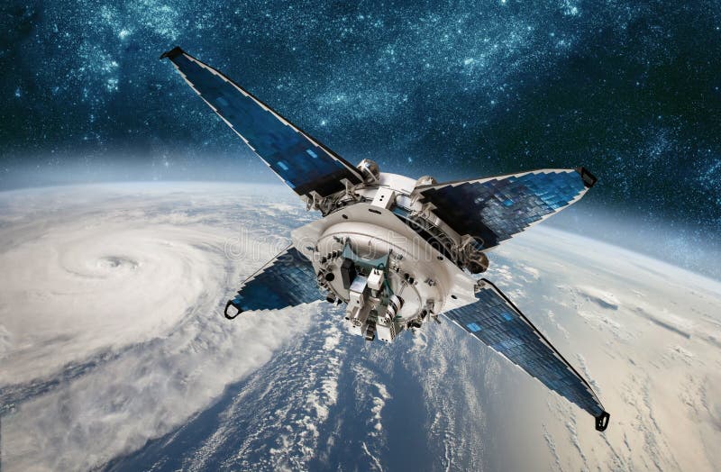 Astronautyczny satelitarny monitorowanie od ziemskiej orbity pogody od przestrzeni, huragan, tajfun na planety ziemi zdjęcia stock Astronautyczny satelitarny monitorowanie od ziemskiej orbity pogody od przestrzeni, huragan, tajfun na planety ziemi zdjęcia stock