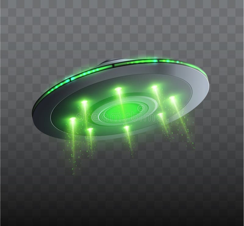 Astronave ufo con fascio luminoso royalty illustrazione gratis
