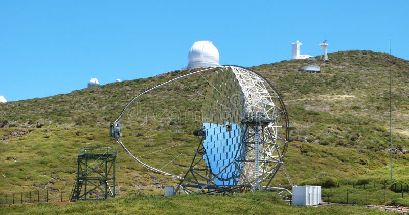 Astronomical observatory in Roque de los Muchachos. La Palma. Sp. Astronomical observatory in Roque de los Muchachos. La Palma. Canary Islands. Spain royalty free stock photos Astronomical observatory in Roque de los Muchachos. La Palma. Sp. Astronomical observatory in Roque de los Muchachos. La Palma. Canary Islands. Spain royalty free stock photos