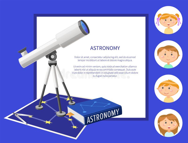 Astronomiämne på skoladisciplin och ungar royaltyfri illustrationer