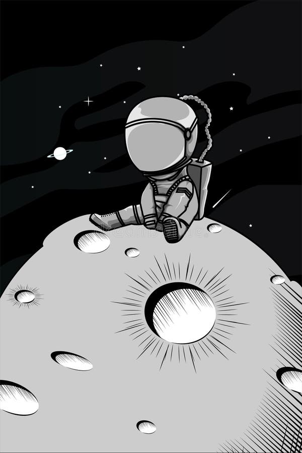 Boring Astronaut in Space Wallpaper Stock Vector - Illustration of night,  planet: 141090343