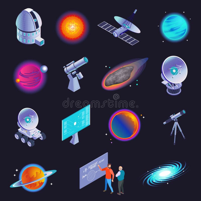 Astrophysics Isometric Icons