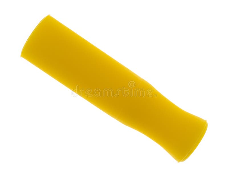 Astuce jaune de paille de silicone sur un fond blanc photographie stock Astuce jaune de paille de silicone sur un fond blanc photographie stock
