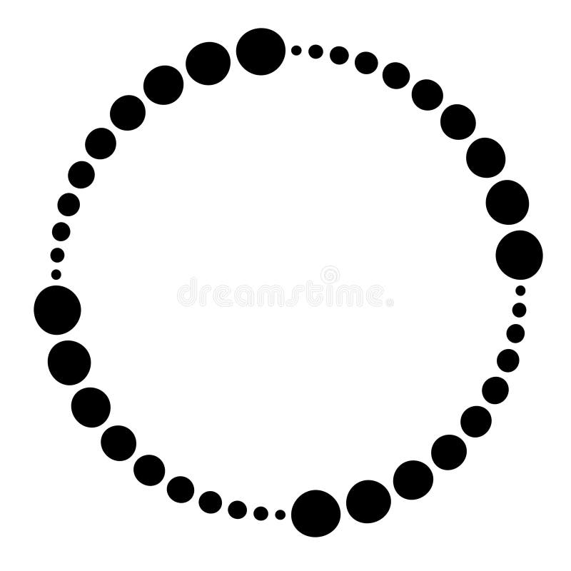 Asymmetrical Dotted Circle, Dynamic Circular Design Element stock illustration
