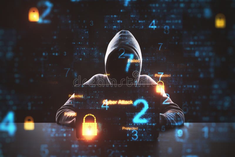 Ataque cibernético em processo com hacker