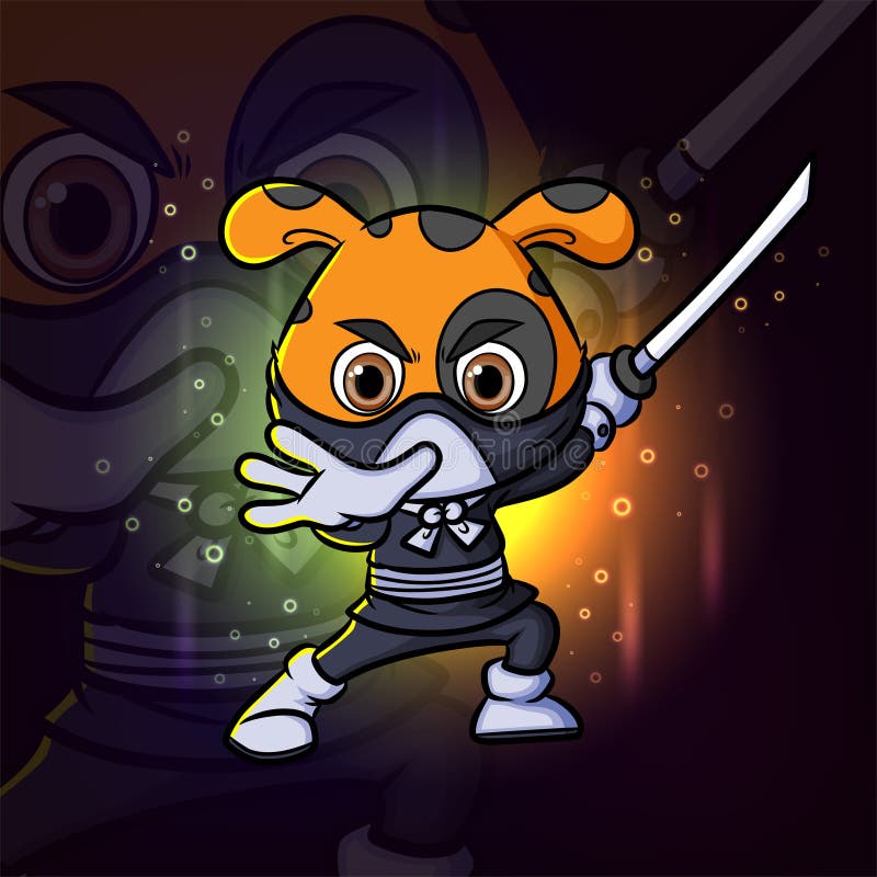 O Ataque De Gato Ninja Com O Logotipo Do Projeto Mascote De
