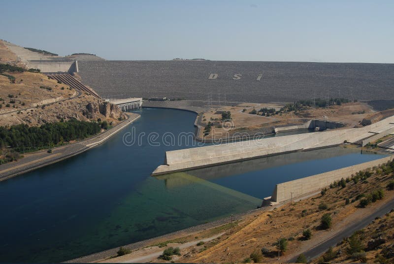 Ataturk dam in Turkey editorial photography. Image of electricity