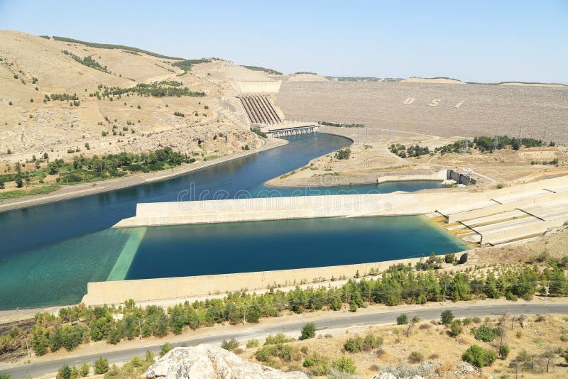 Turkey Euphrates River At Ataturk Dam Stock Image Image of