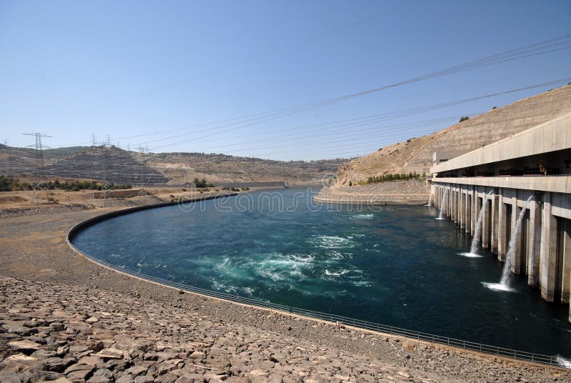 Ataturk dam in Turkey stock photo. Image of holding, mountain 30061346
