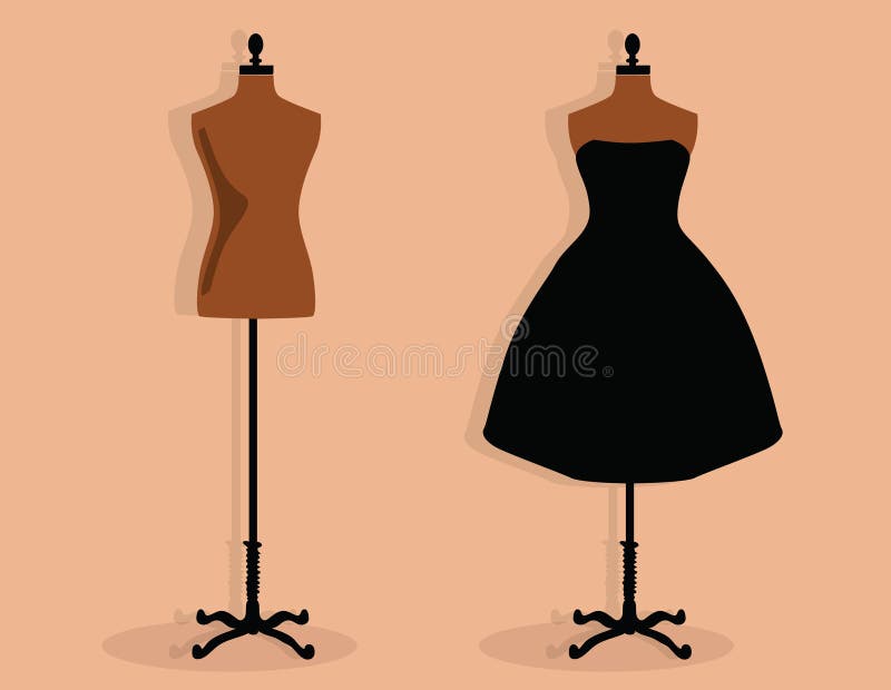 Mannequin silhouette fashion dress form Royalty Free Vector