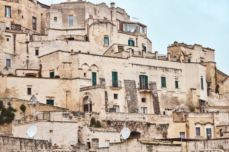 Atemberaubende Ansicht der alten Stadt von Matera, Süd-Italien stockfoto Atemberaubende Ansicht der alten Stadt von Matera, Süd-Italien stockfoto
