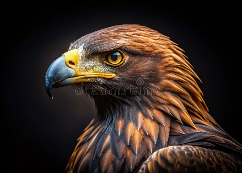 Atemberaubender goldener Adler in minimalistischer ai Art ein majestätisches Portrait eines mächtigen Raubvogels gegen eine lizenzfreie abbildung