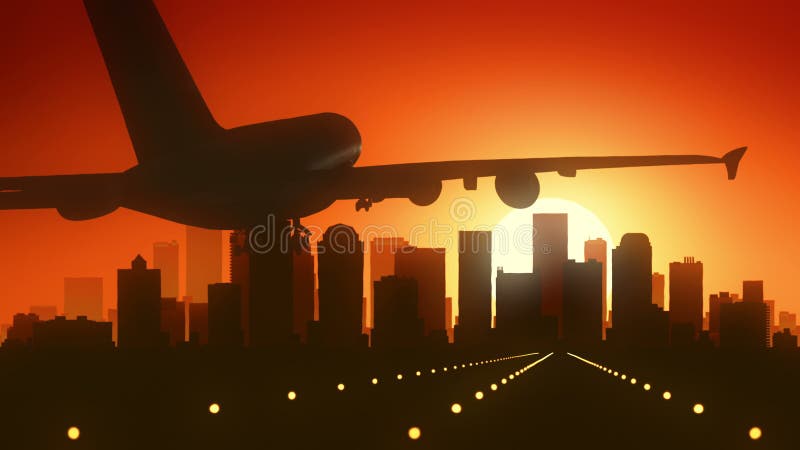 Aterrizaje de la salida del sol del horizonte de Charlotte North Carolina los E.E.U.U. América ilustración del vector Aterrizaje de la salida del sol del horizonte de Charlotte North Carolina los E.E.U.U. América ilustración del vector