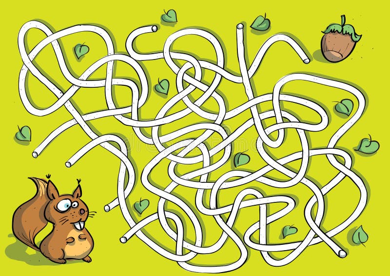 Atesore el juego del laberinto stock de ilustración Atesore el juego del laberinto stock de ilustración