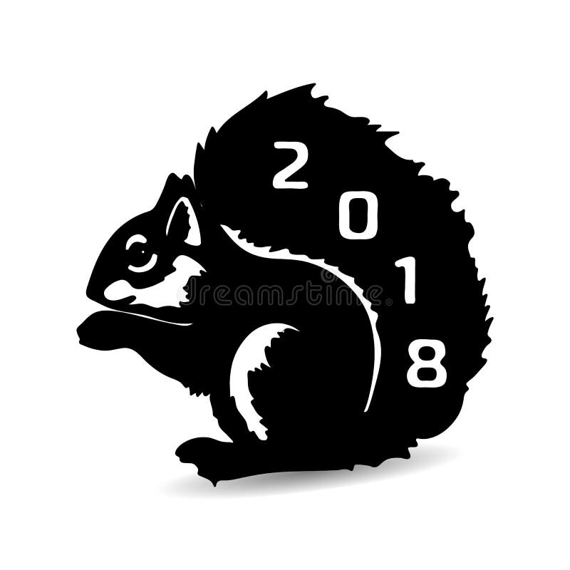 Atesore 2018 la sentada, silueta negra en un fondo blanco ilustración del vector Atesore 2018 la sentada, silueta negra en un fondo blanco ilustración del vector