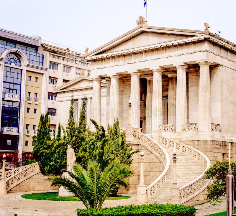 Athen, Nationalbibliothek von Griechenland, Touristenattraktion stockfoto Athen, Nationalbibliothek von Griechenland, Touristenattraktion stockfoto