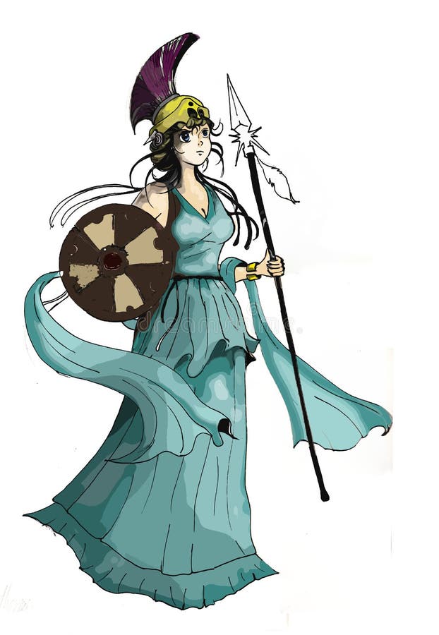 athena cartoon anime illustration greek mythology goddess wisdom courage war ancient greek religion 54237836