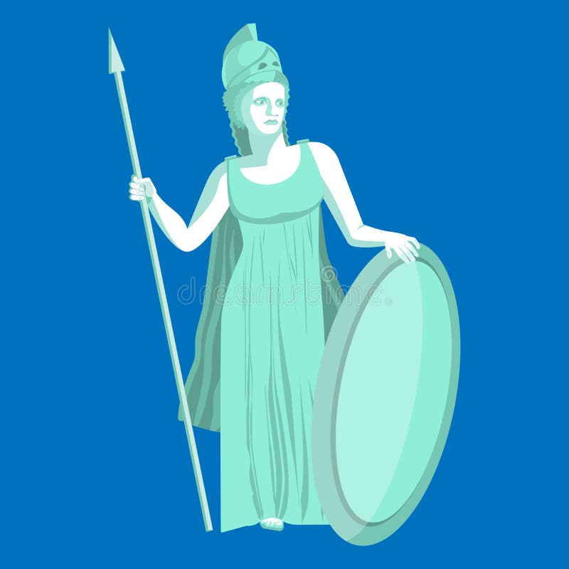 Athena eller Athenemarmorstaty på blå bakgrund Pallas gudinna stock illustrationer Athena eller Athenemarmorstaty på blå bakgrund Pallas gudinna stock illustrationer