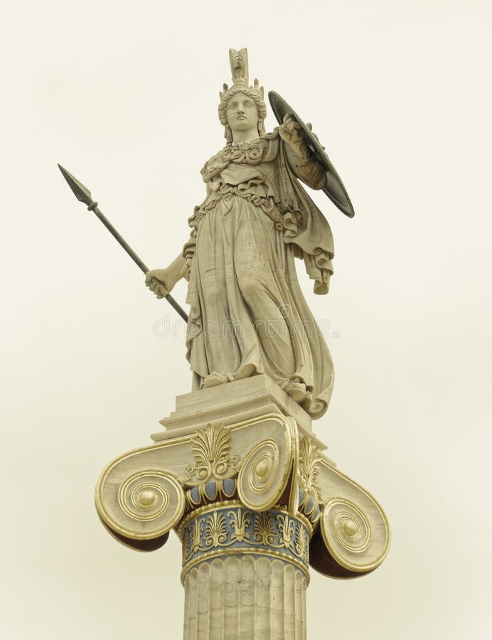 Athena-standbeeld, de oude Griekse godin van wijsheid en kennis royalty-vrije stock afbeeldingen Athena-standbeeld, de oude Griekse godin van wijsheid en kennis royalty-vrije stock afbeeldingen