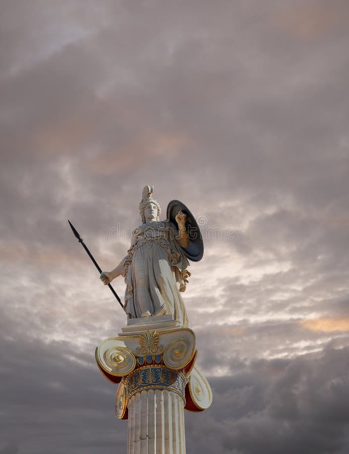 Athena statue, the goddess of wisdom and philosophy