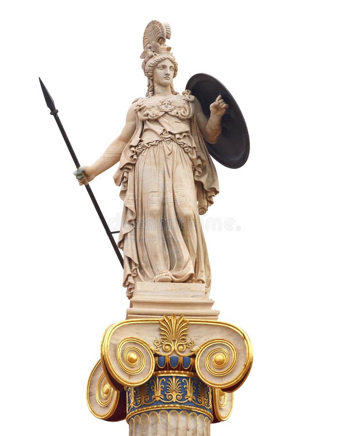 Athena staty, den forntida gudinnan av filosofi och vishet