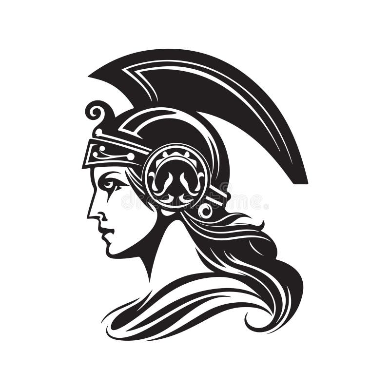 Athena, Vector Concept Digital Art, Hand Drawn Illustration Stock ...