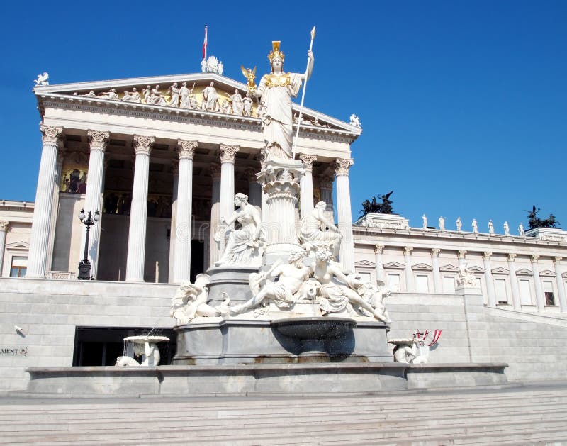 athena österrikisk parlamentstaty royaltyfri fotografi athena österrikisk parlamentstaty royaltyfri fotografi