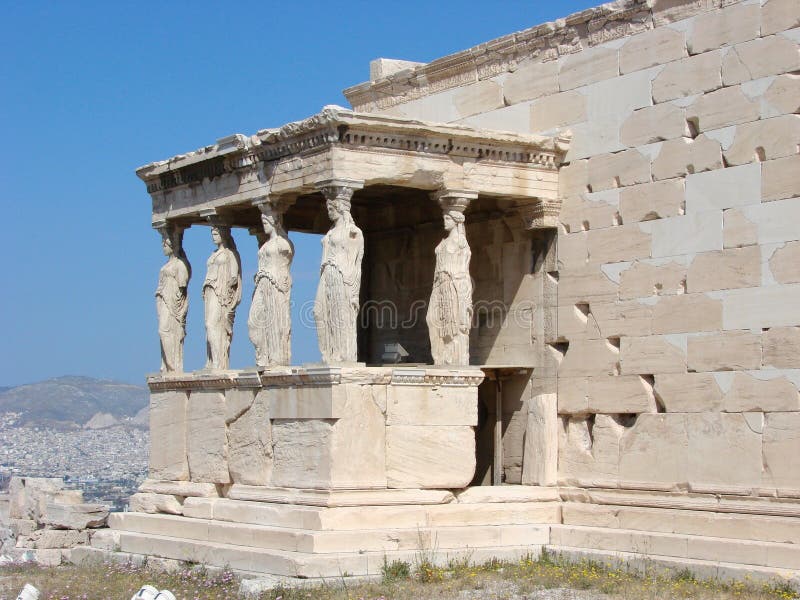 athens caryatids royaltyfri bild athens caryatids royaltyfri bild