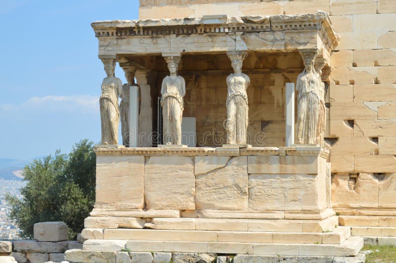 Old Temple of Athena, Acropolis in Athens, Greece on June 16, 2017. royalty free stock photography Old Temple of Athena, Acropolis in Athens, Greece on June 16, 2017. royalty free stock photography