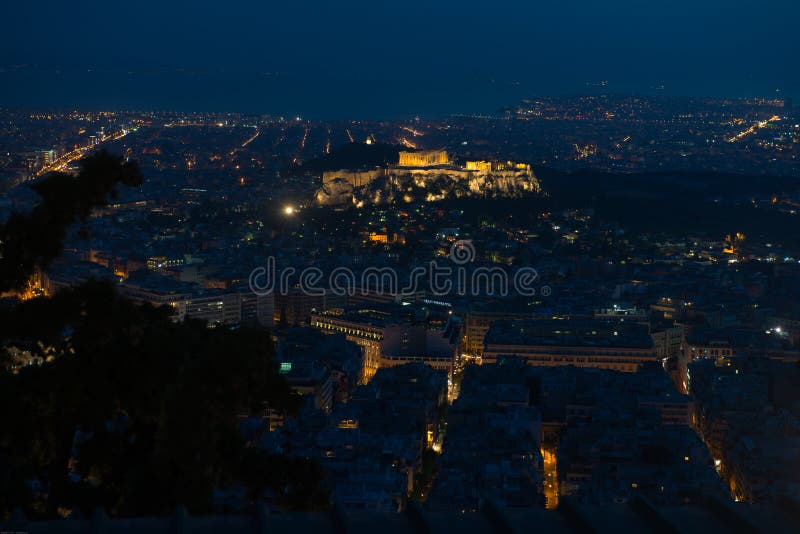 Athens skyline aerial view from the Lycabettus hill