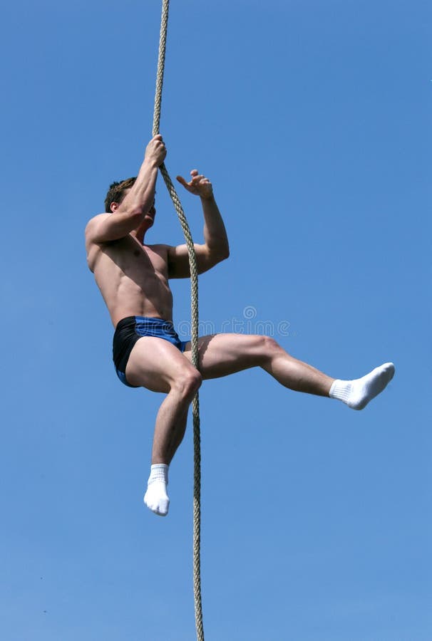 887 Athlete Climbing Up Rope Stock Photos - Free & Royalty-Free Stock  Photos from Dreamstime