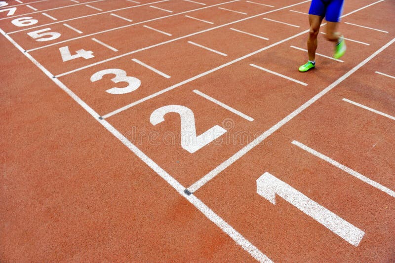 Athlete Cross The Finish Line Stock Image Image of line