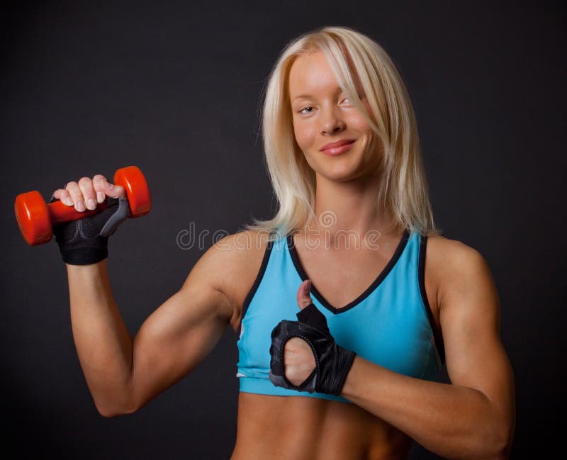 Athlete with dumbbell