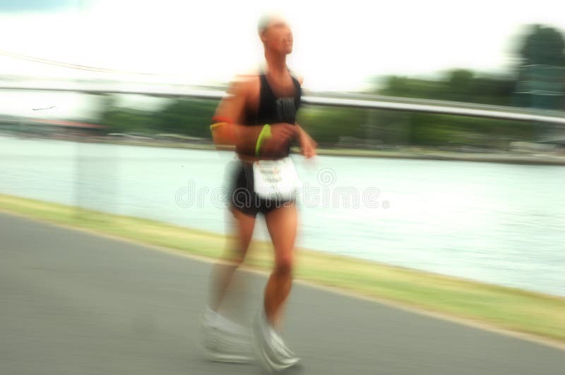 Athlete at Frankfurt Ironman 2008 royalty free stock image