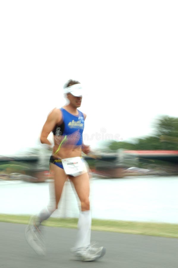 Athlete at Frankfurt Ironman 2008 stock photography