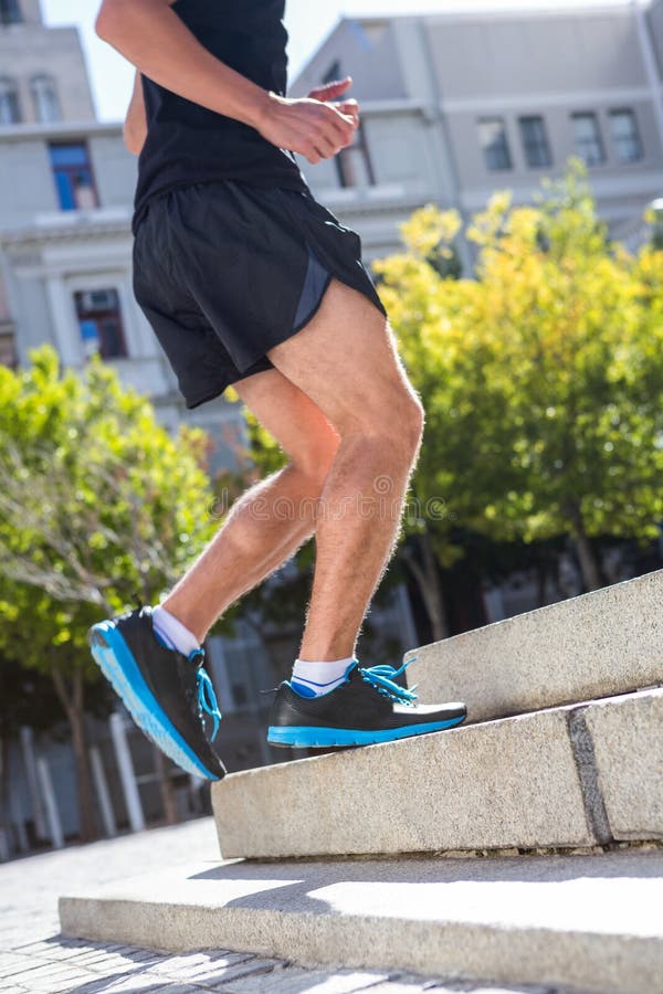 Athlete Jogging Up the Stairs Stock Image Image of city, healthy