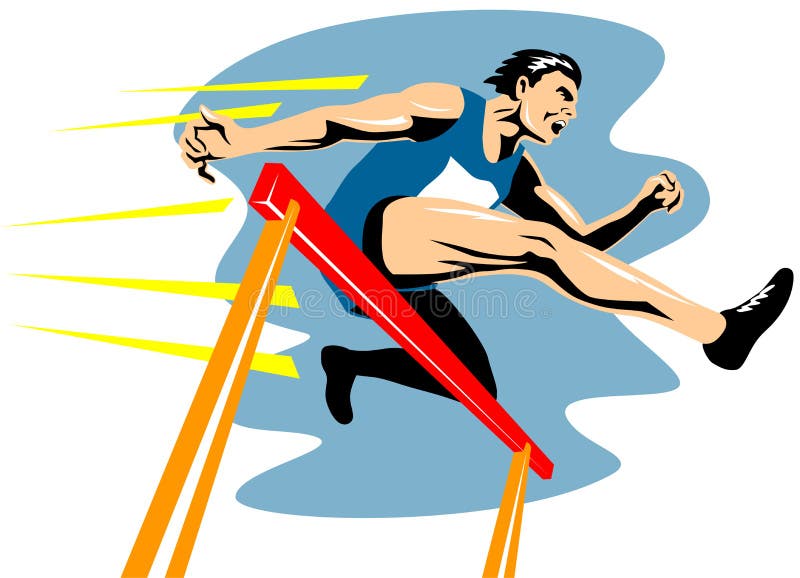 Olympic Athlete Jumping Side Stock Vector - Illustration of speed, fast
