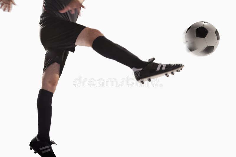 Athlete Kicking A Soccer Ball Stock Image Image of lights, gear 69079887