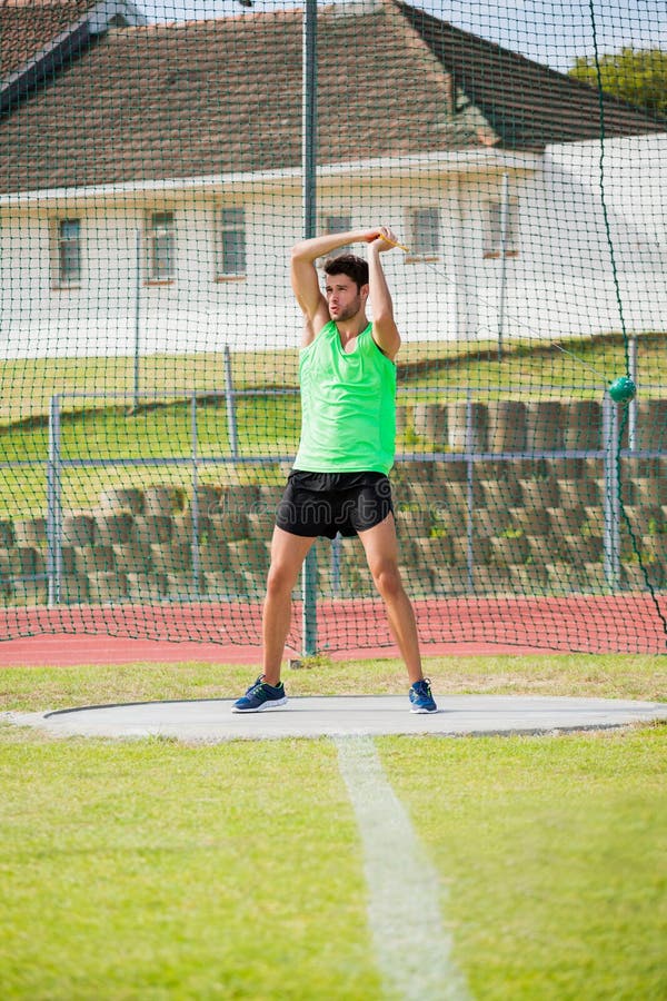 Athlete performing a hammer throw