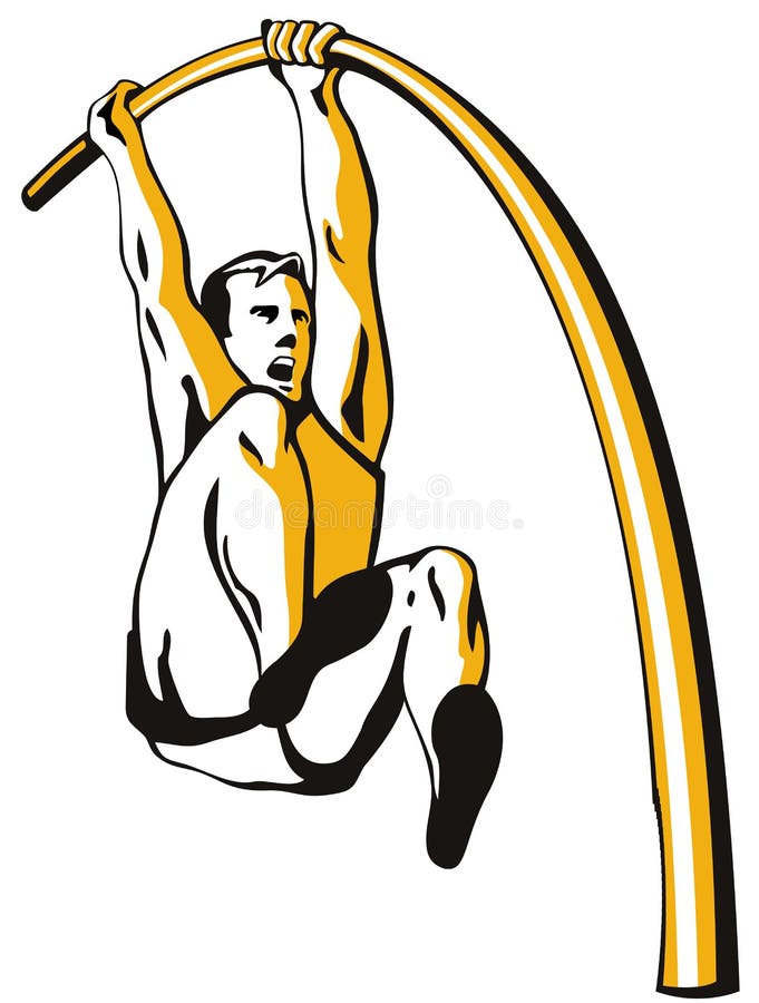 Athlete Pole vaulting stock vector. Illustration of olympic 3643776