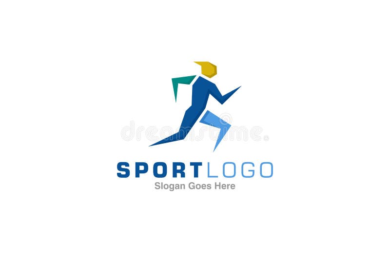 Athlete Sports Logo Design Template Stock Vector Illustration Of Golf Athlete