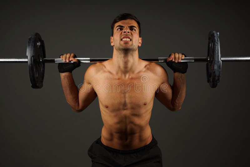 Athlete young man exercises