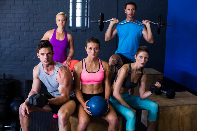 Athletes with Exercise Equipment Stock Image Image of focus, camera