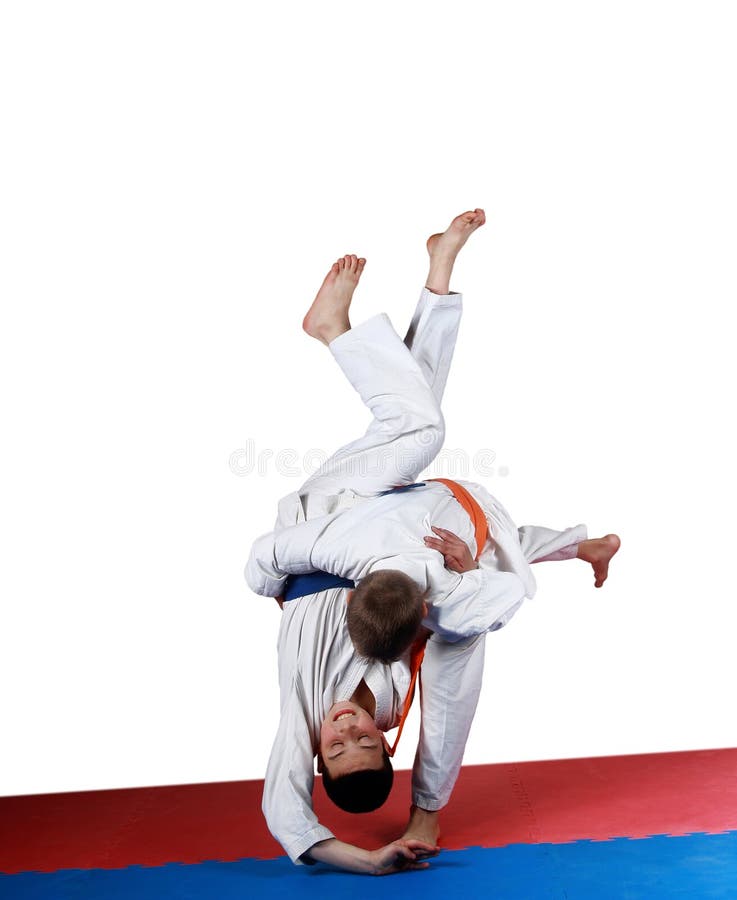 Athletes Performing a Judo Throw Stock Image Image of throws, kimono