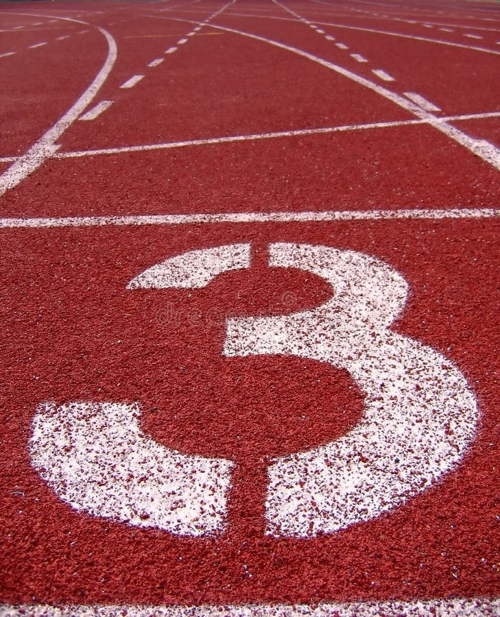 Athletic Surface Markings -- Number Three royalty free stock photos