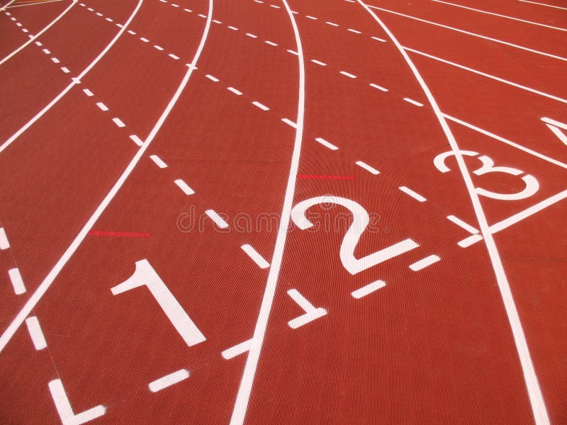 Athletic Track Markings stock photo