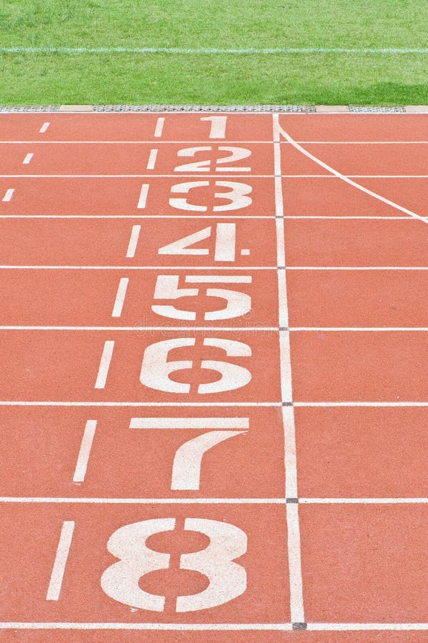 Athletics Track Lane Numbers Stock Photo Image of sport, field 26668228