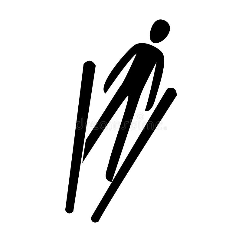 Athlète de sauter de ski de silhouette d'isolement Discipline de jeux de sport d'hiver illustration stock Athlète de sauter de ski de silhouette d'isolement Discipline de jeux de sport d'hiver illustration stock