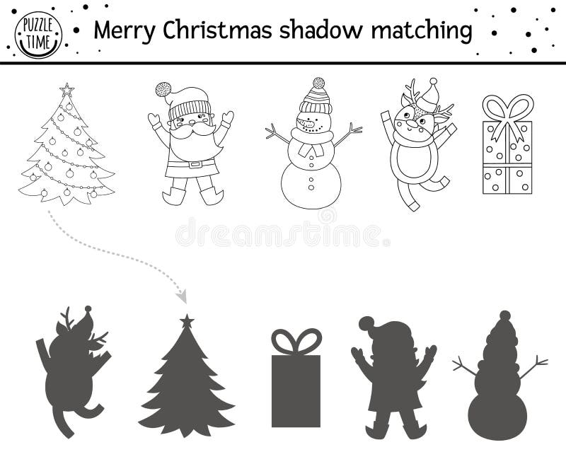 Encontre as sombras corretas do bolo de natal. pesquisa e jogo de  correspondência. jogo educativo para crianças e bebês antes da idade  escolar