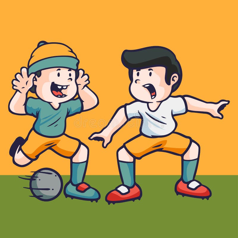 Desenho Animado De Bola De Futebol De Criança Ilustração do Vetor -  Ilustração de cômico, futebol: 254762640